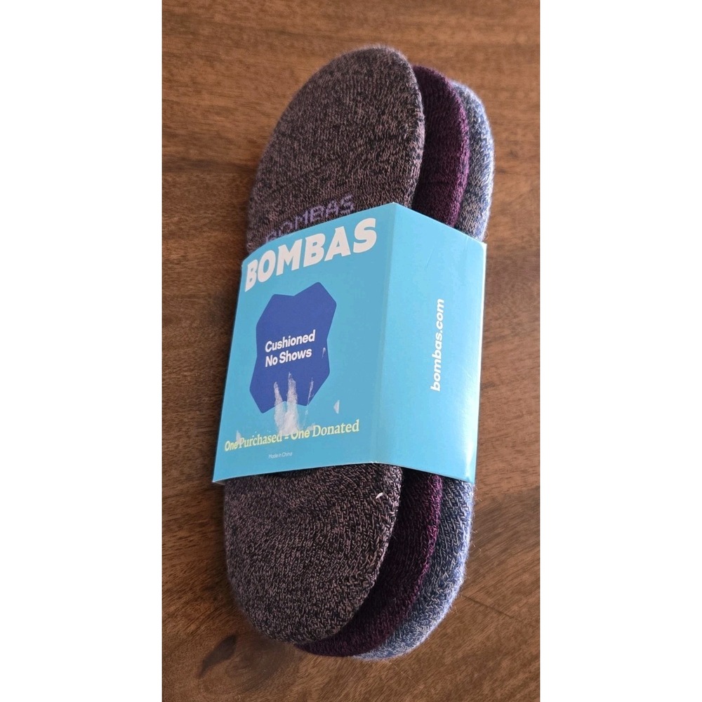 Bombas 3-Pack Women's Cushioned No Shows Socks Small (4-7.5) Multi-Colors NIP